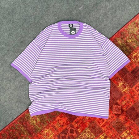 تیشرت بافت یقه گرد رینگری باریک