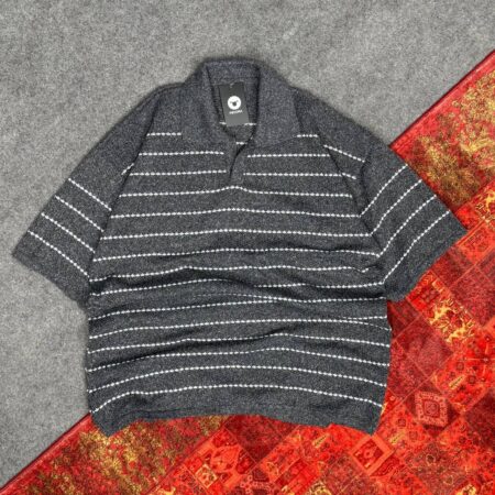 تیشرت بافت یقه دار رینگری باریک