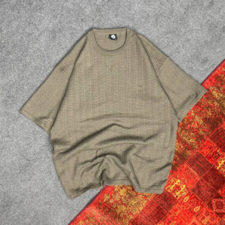 تیشرت بافت یقه گرد بیسکویتی