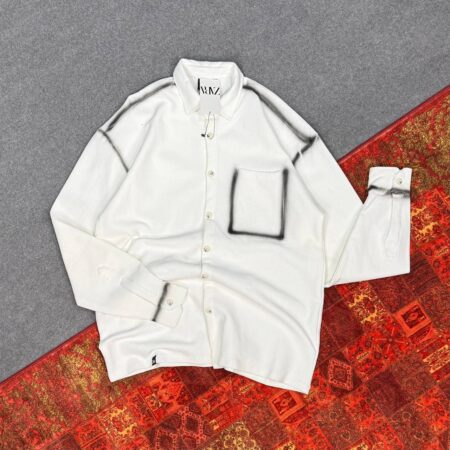 پیراهن آستین بلند بیسکویتی اسپری پاش