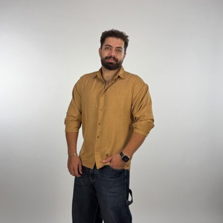 پیراهن آستین بلند لینن مردانه