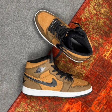 کتونی JORDAN1 ساقدار قهوه ای