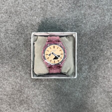 ساعت جیشاک پمپی شفاف صورتی