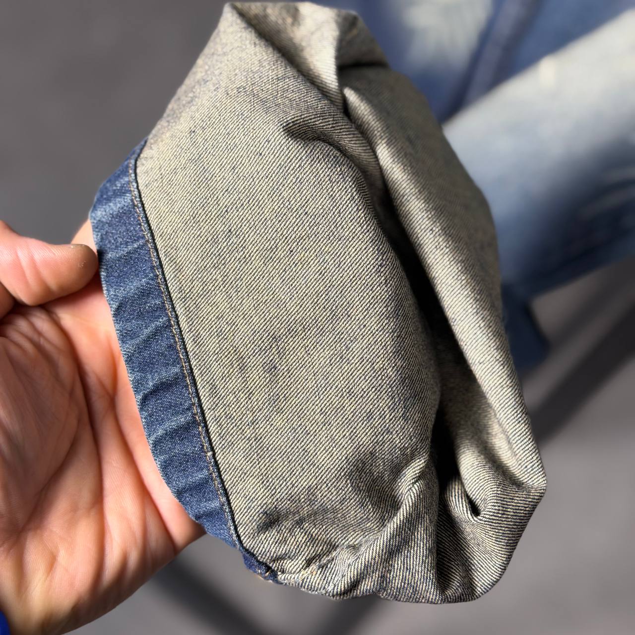 شلوار نیم بگ سرمه ای طرحدار - Image 4