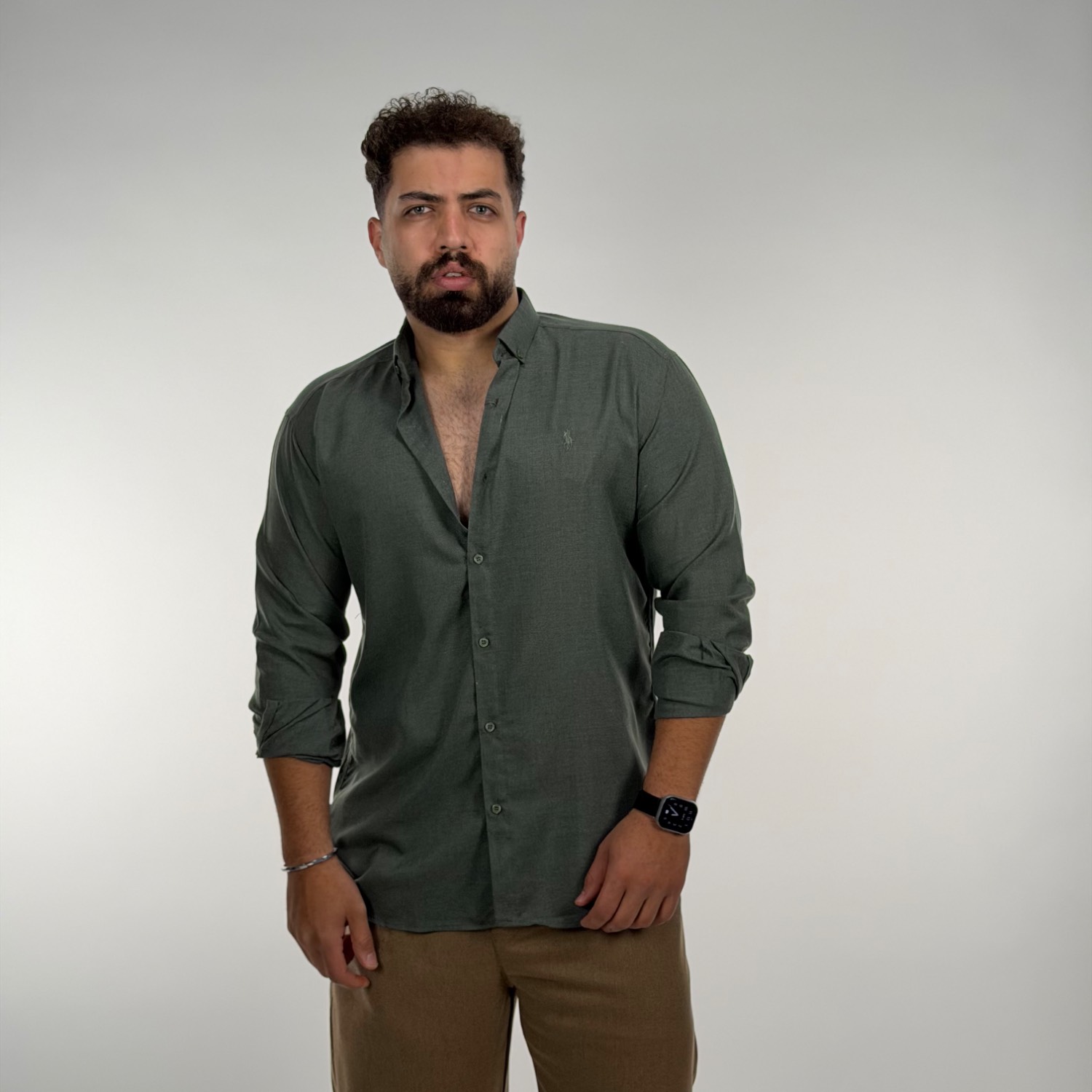 پیراهن آستین بلند پنبه مردانه - Image 4