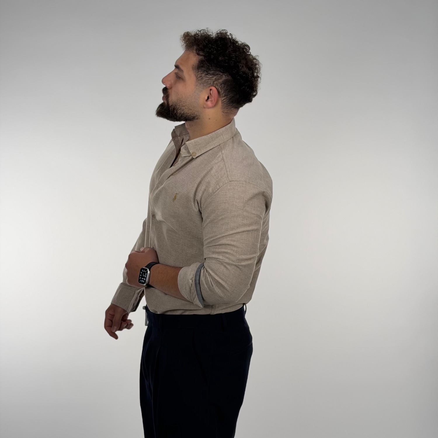 پیراهن آستین بلند پنبه مردانه - Image 6