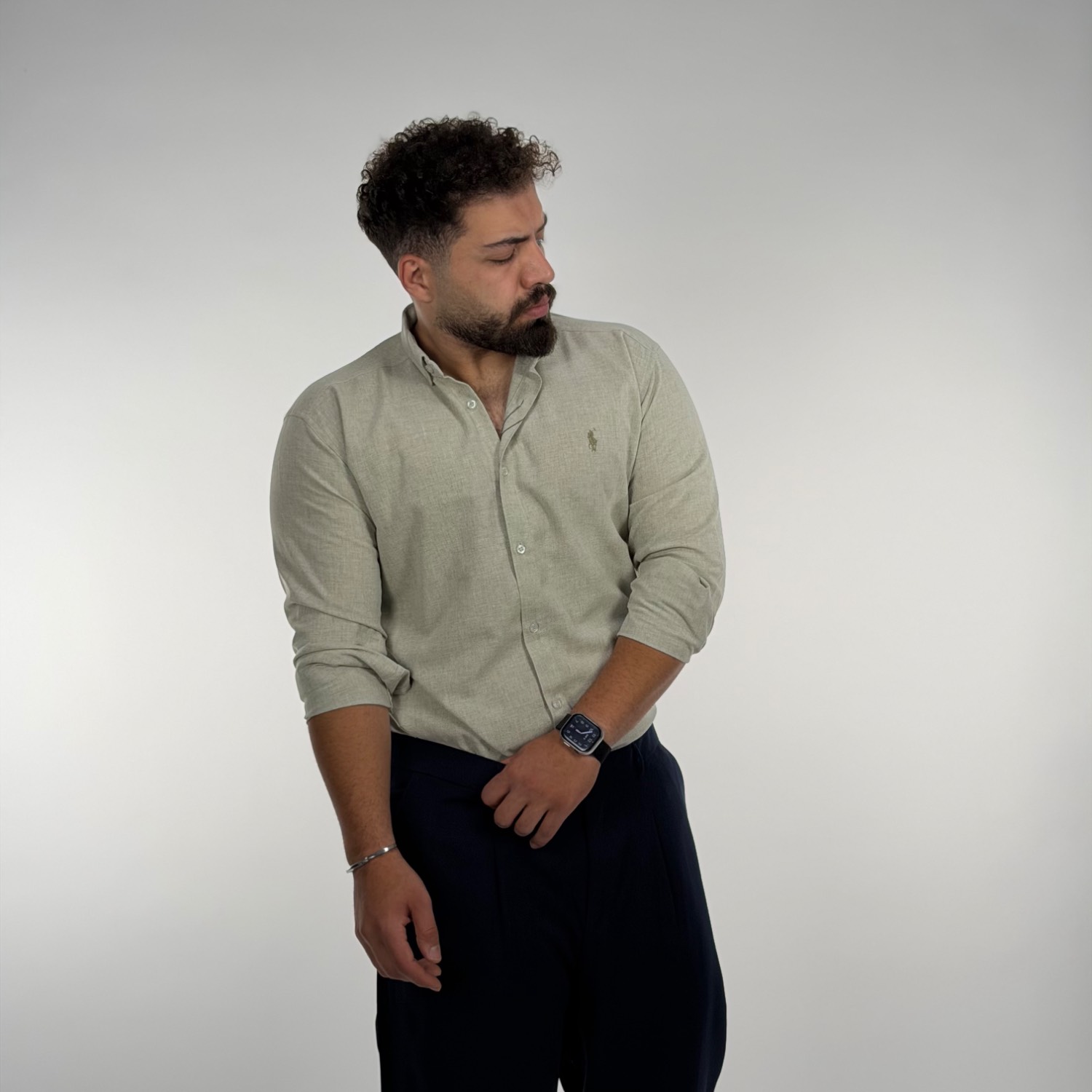 پیراهن آستین بلند پنبه مردانه - Image 5