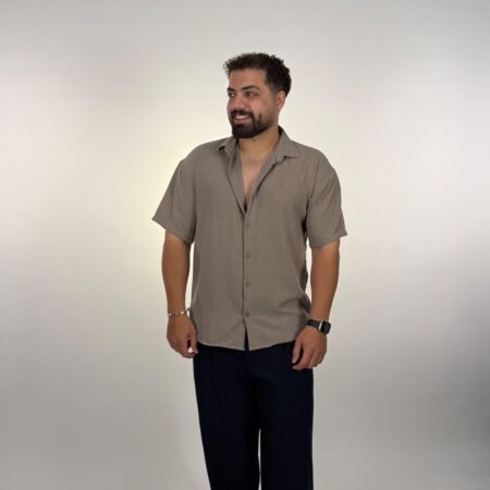 پیراهن آستین کوتاه مردانه لینن